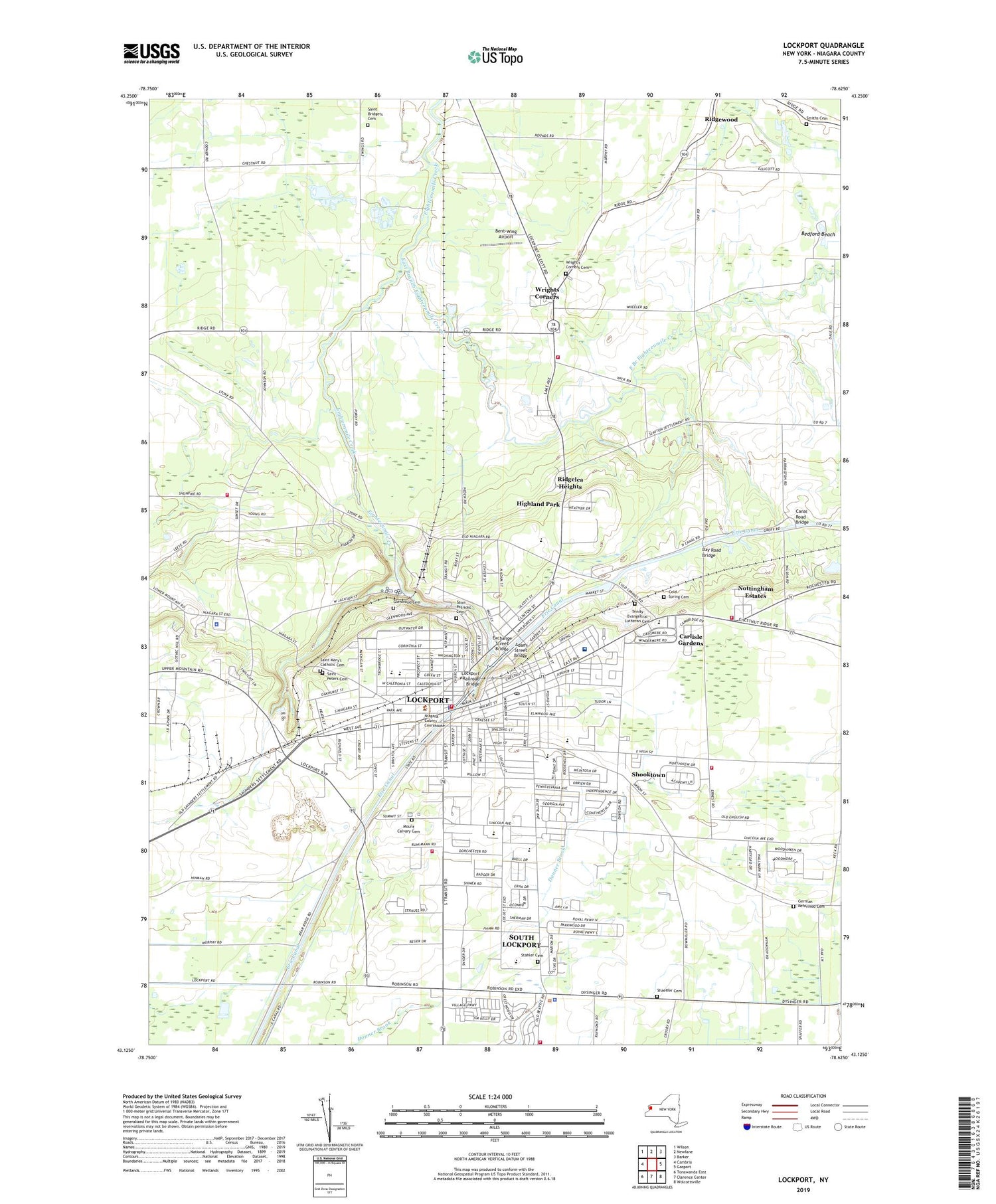 Lockport New York US Topo Map Image