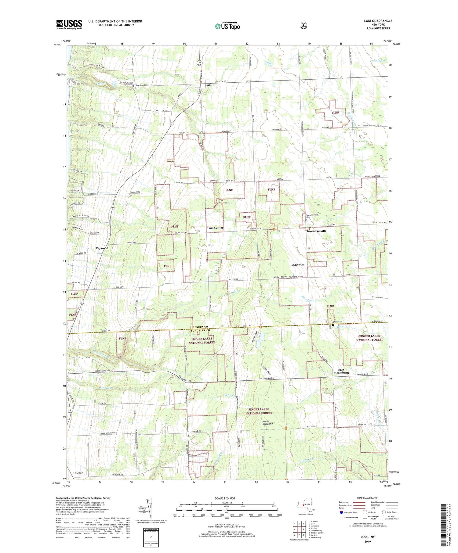 Lodi New York US Topo Map Image