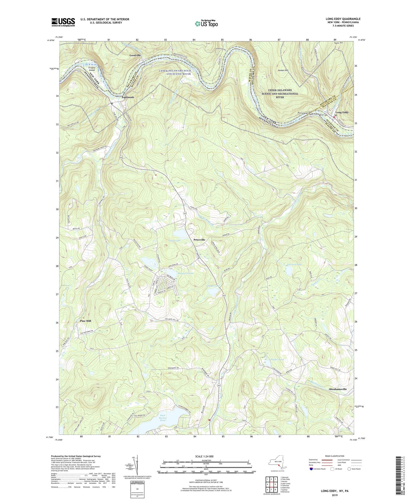 Long Eddy New York US Topo Map Image