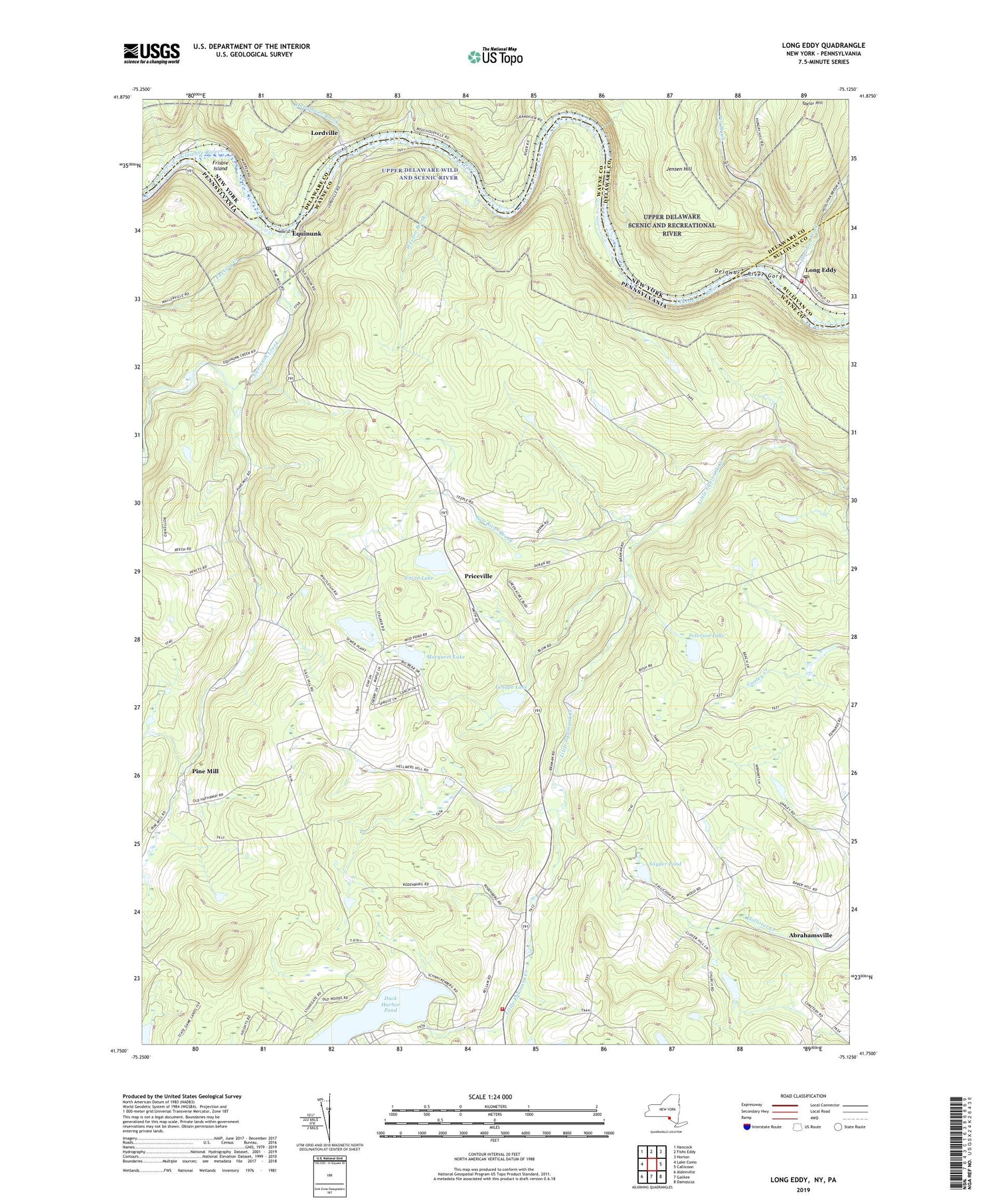 Long Eddy New York US Topo Map Image