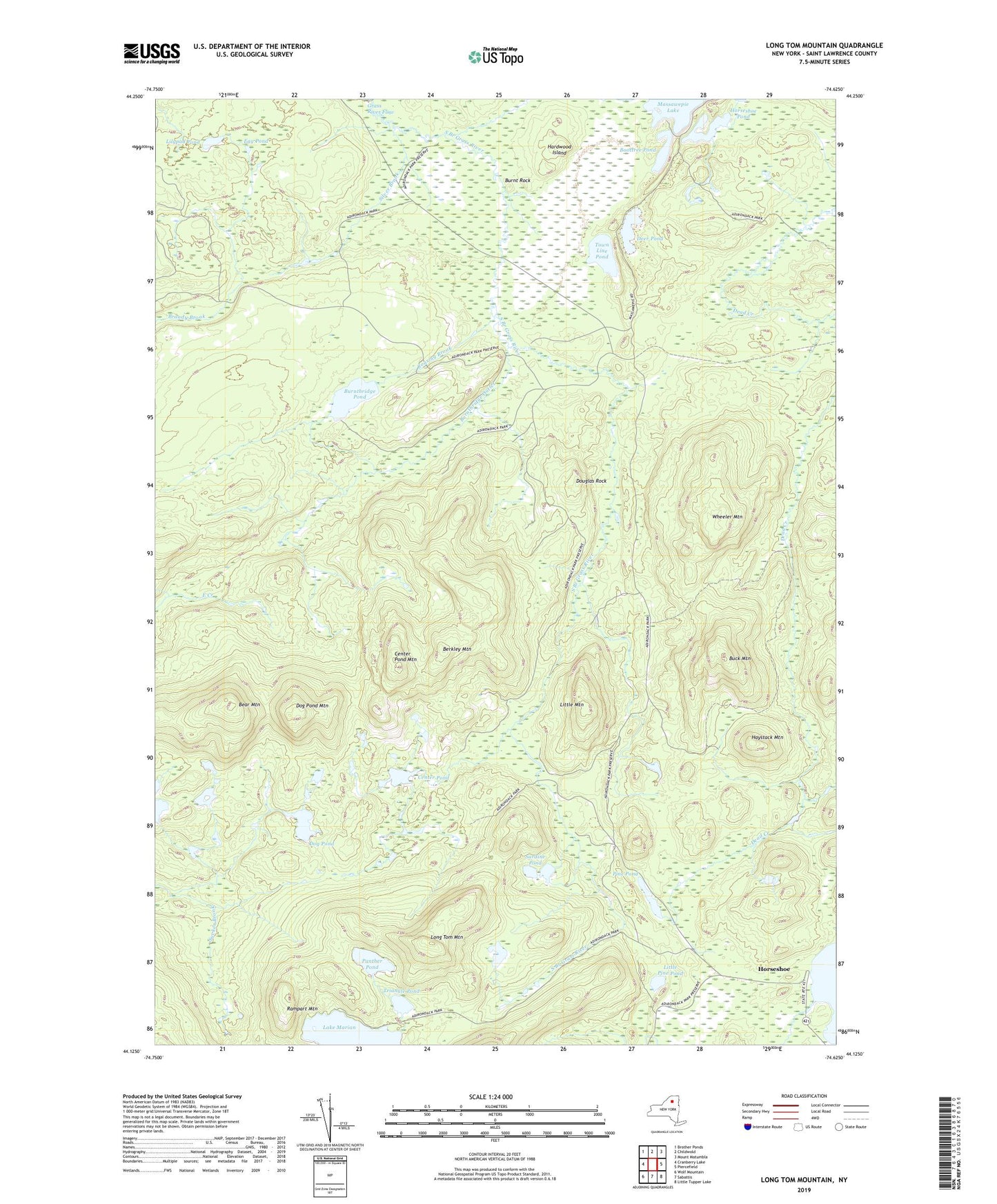 Long Tom Mountain New York US Topo Map Image