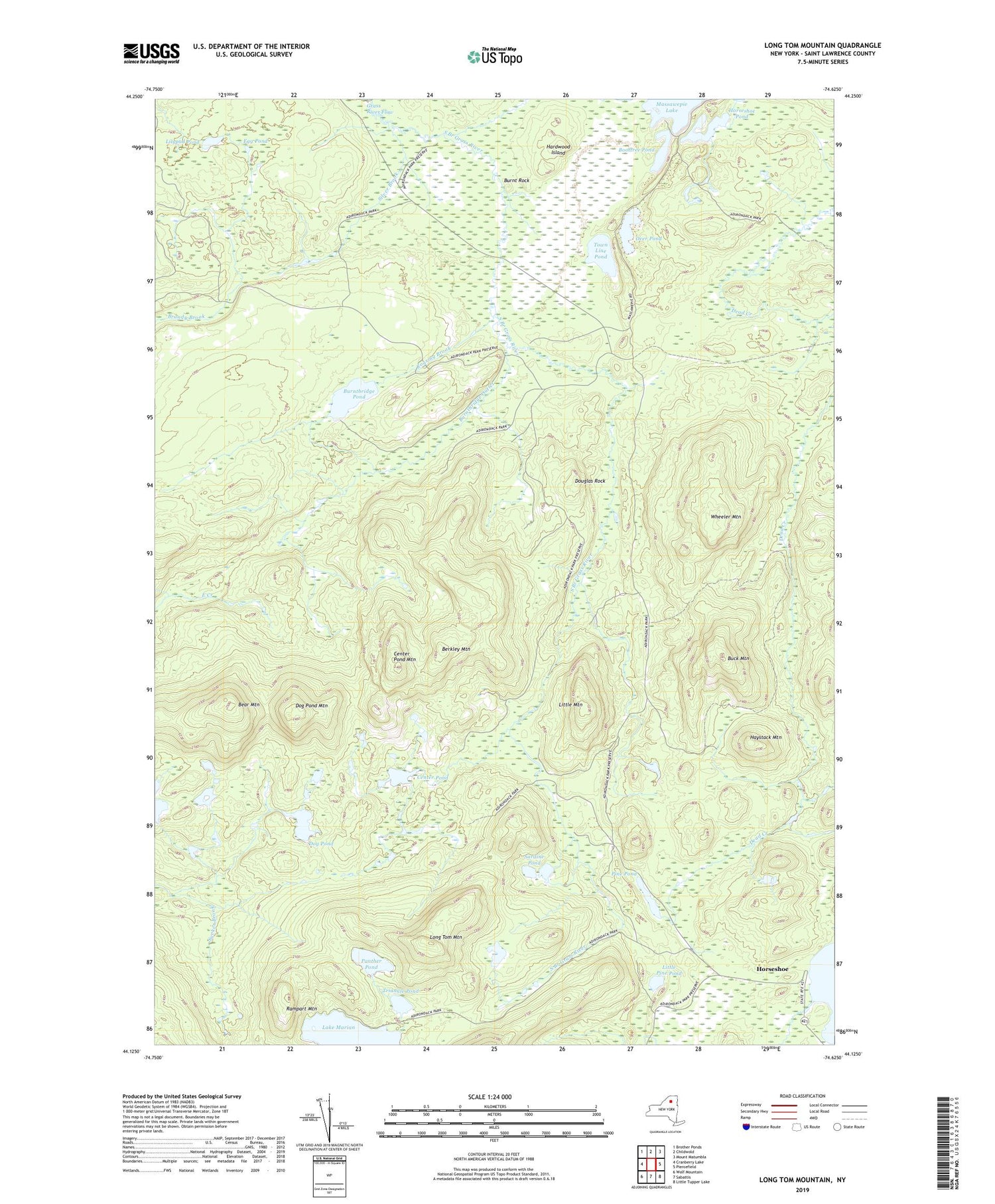 Long Tom Mountain New York US Topo Map Image