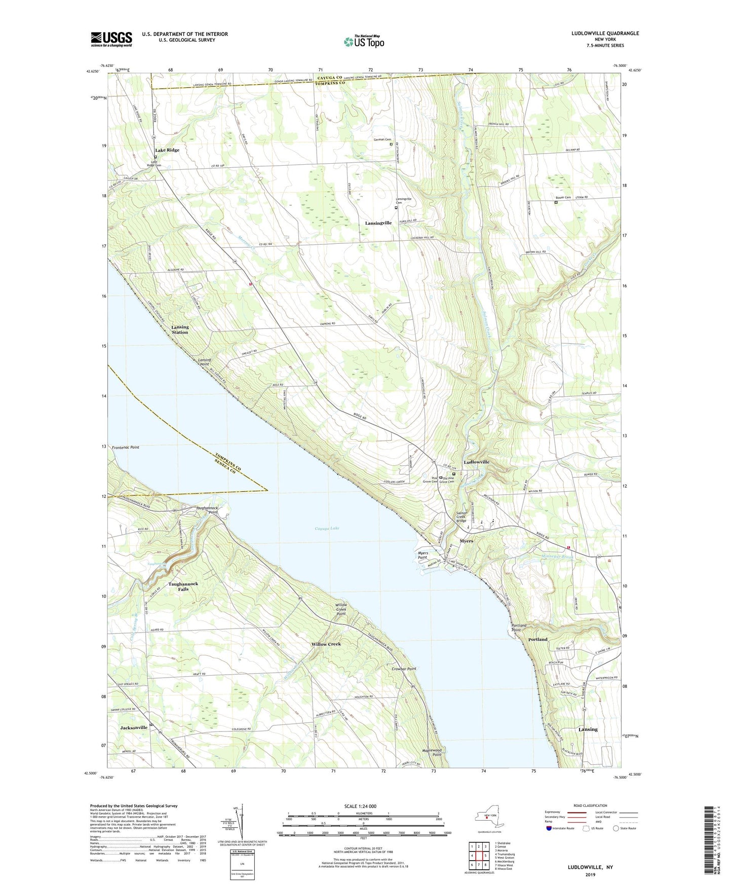 Ludlowville New York US Topo Map Image