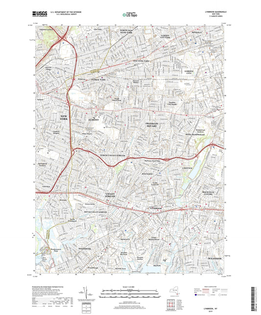 Lynbrook New York US Topo Map Image