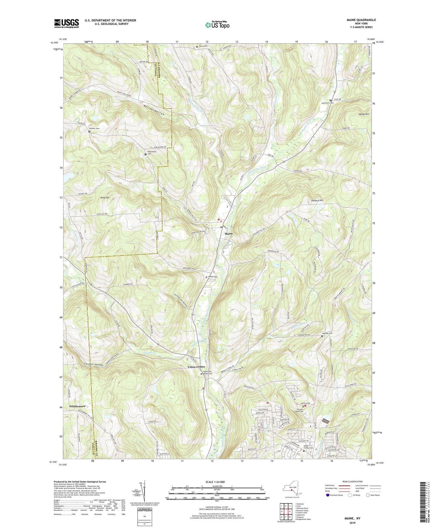 Maine New York US Topo Map Image