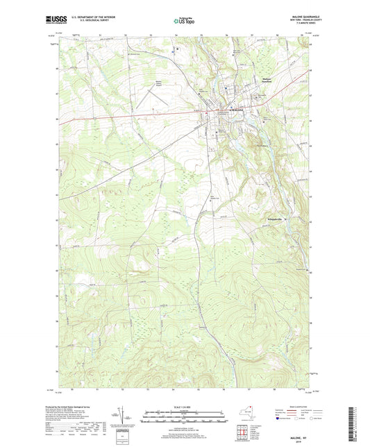 Malone New York US Topo Map Image