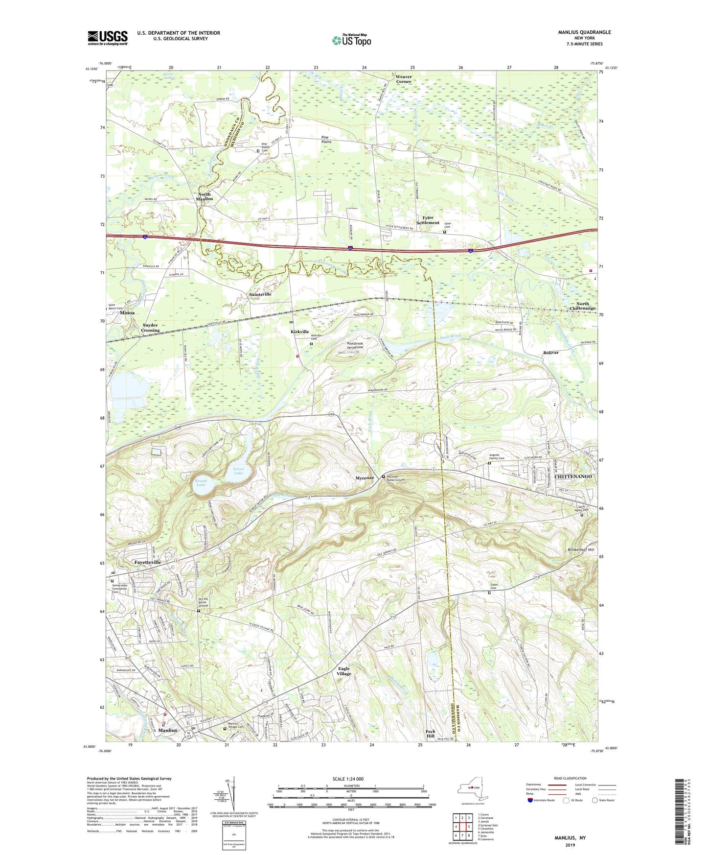 Manlius New York US Topo Map Image