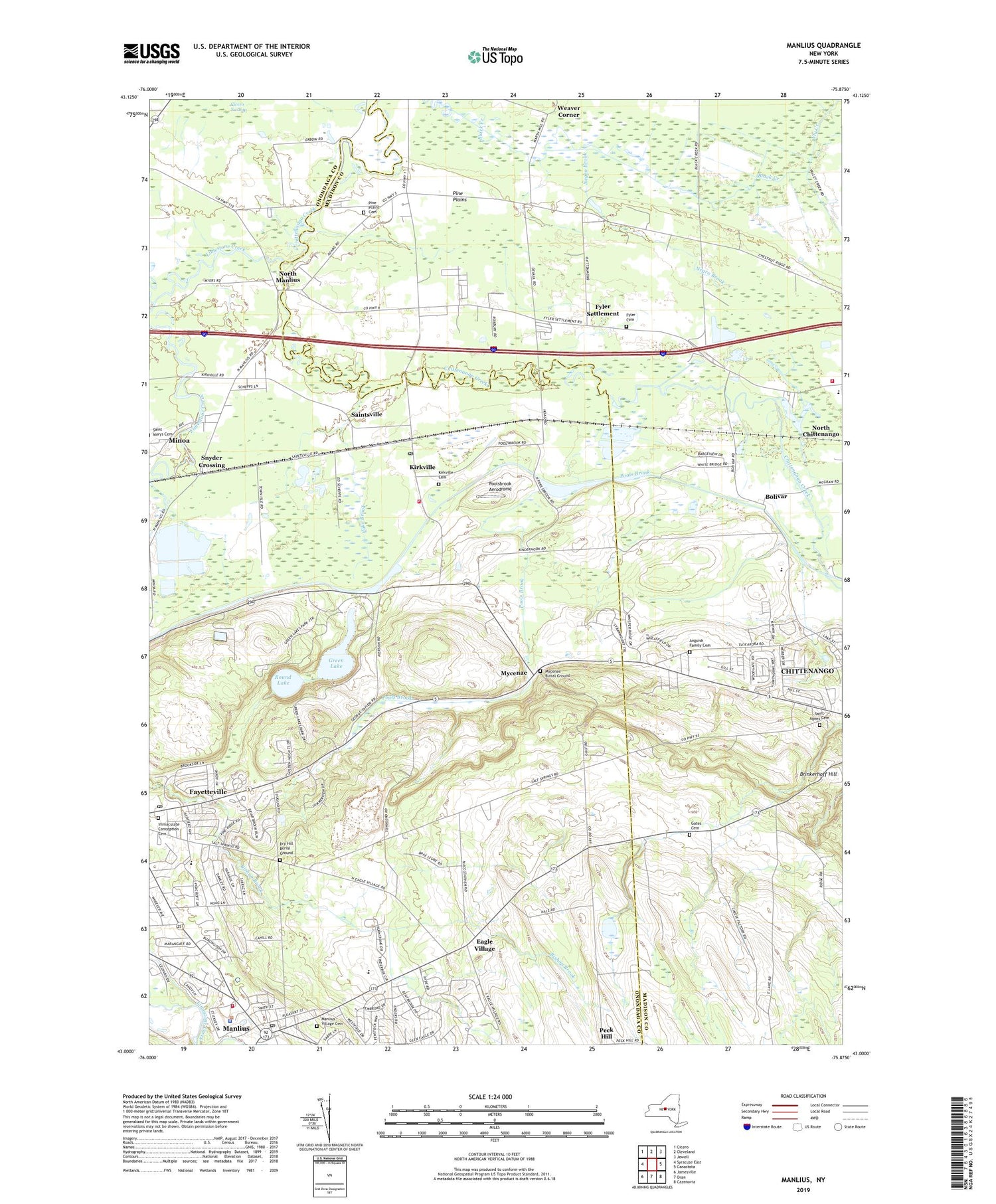 Manlius New York US Topo Map Image