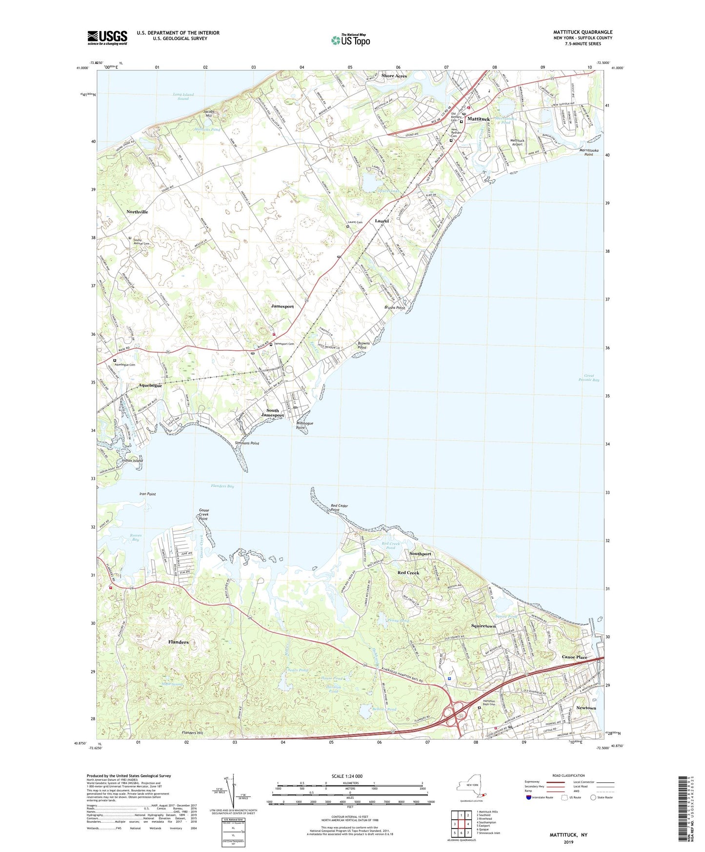 Mattituck New York US Topo Map Image