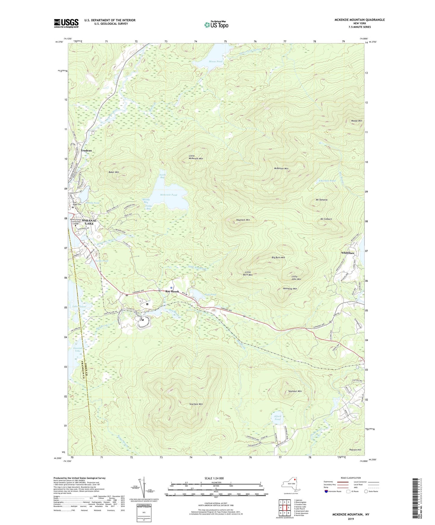 McKenzie Mountain New York US Topo Map Image