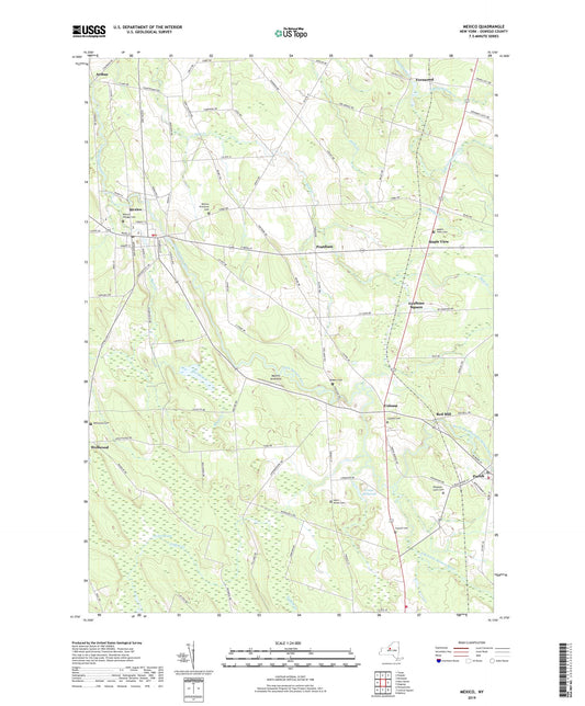 Mexico New York US Topo Map Image