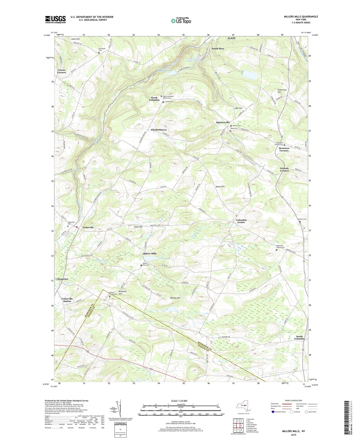 Millers Mills New York US Topo Map Image