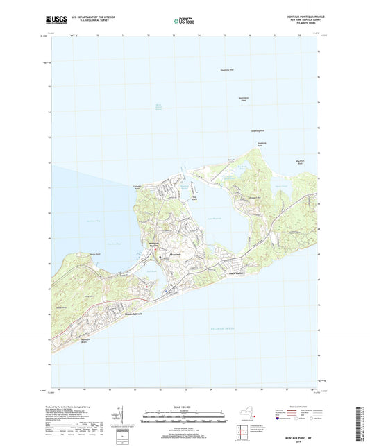 Montauk Point New York US Topo Map Image