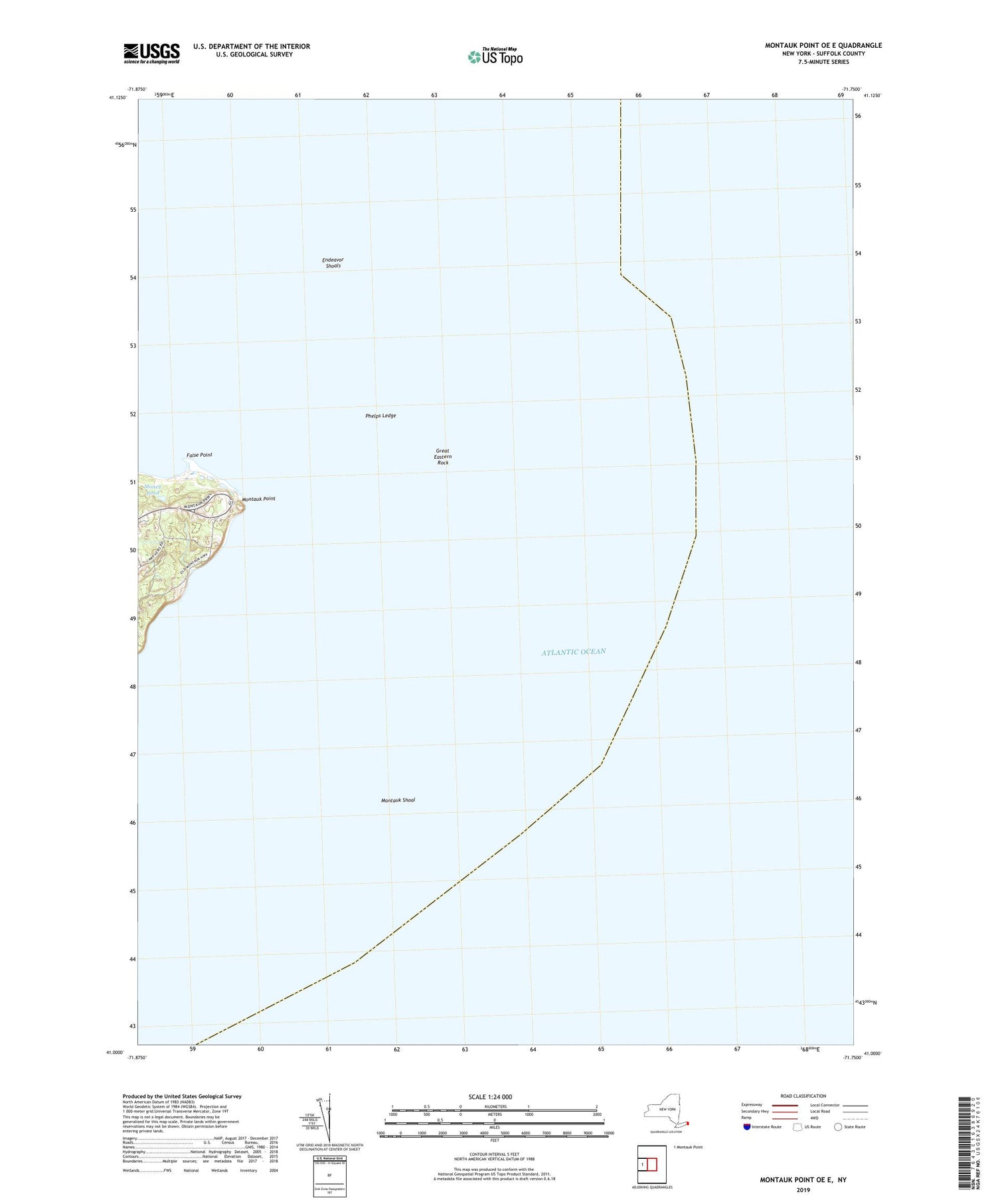 Montauk Point OE E New York US Topo Map Image