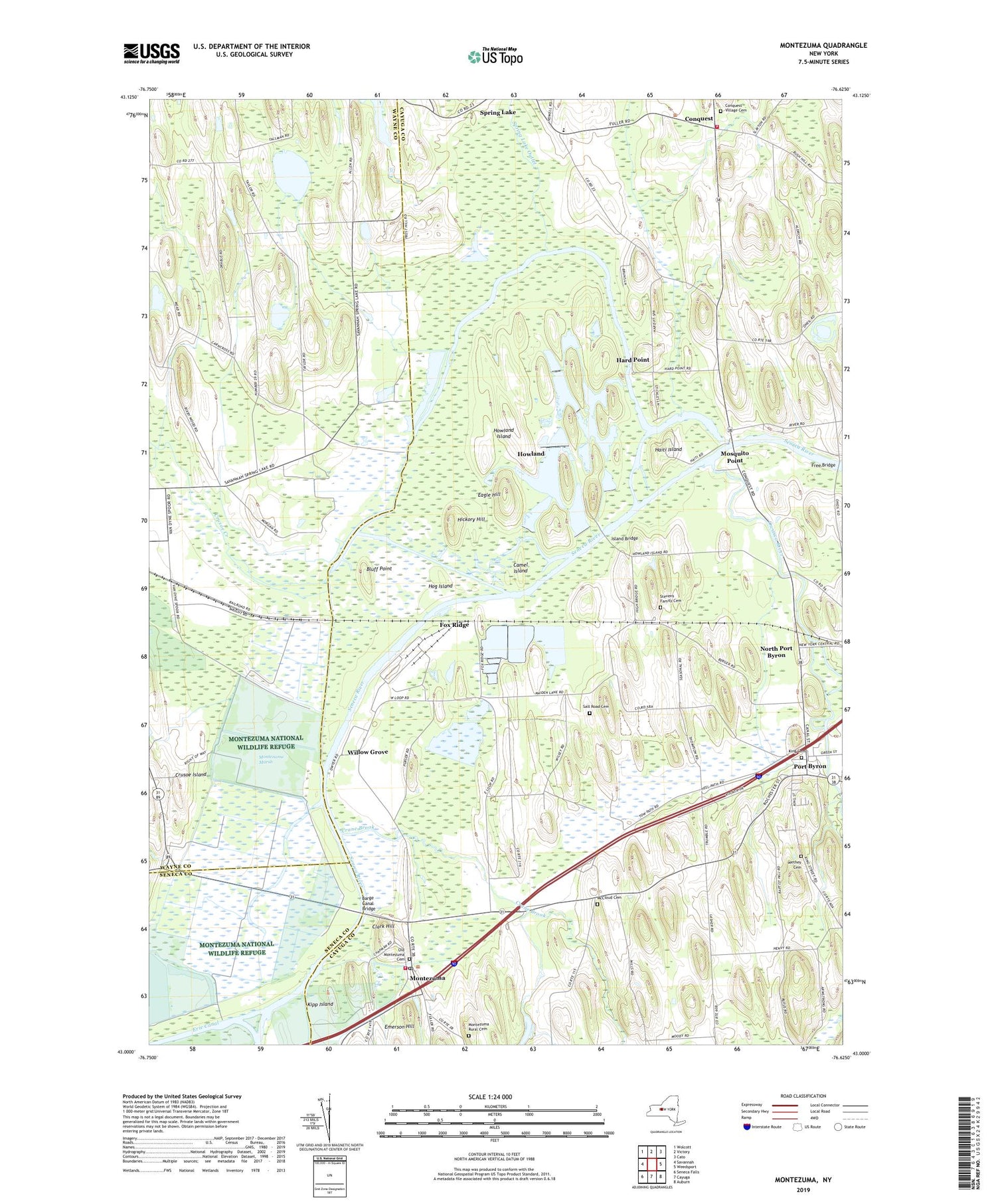Montezuma New York US Topo Map Image