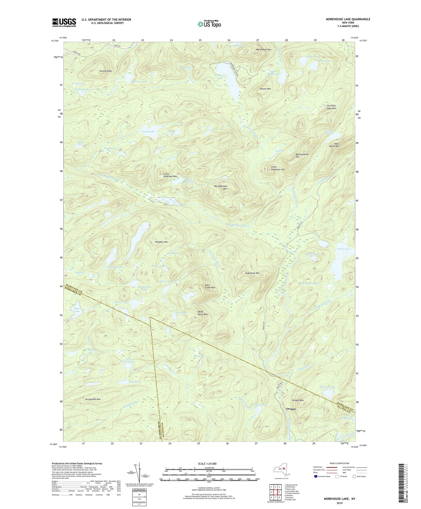 Morehouse Lake New York US Topo Map Image