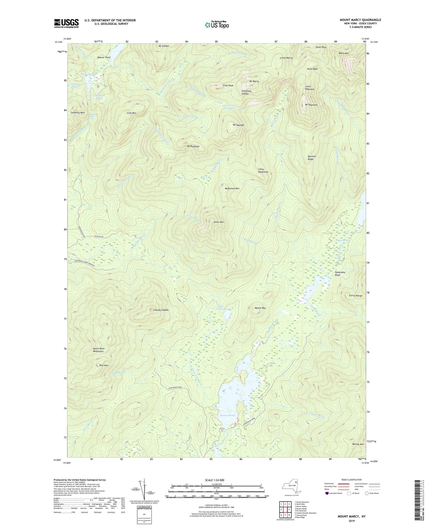 Mount Marcy New York US Topo Map Image