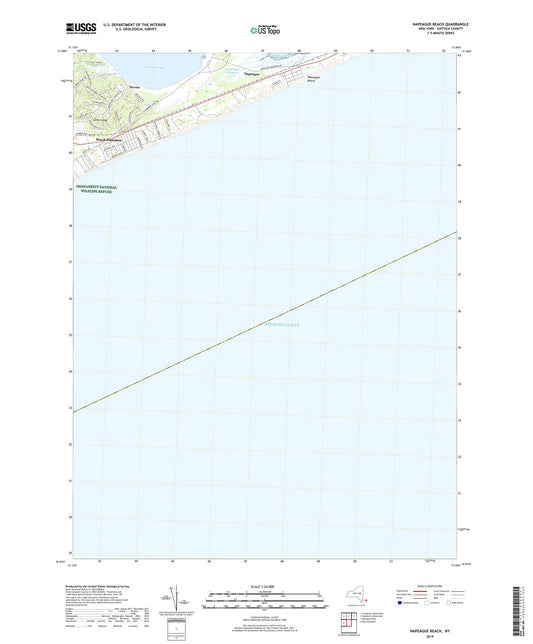 Napeague Beach New York US Topo Map Image
