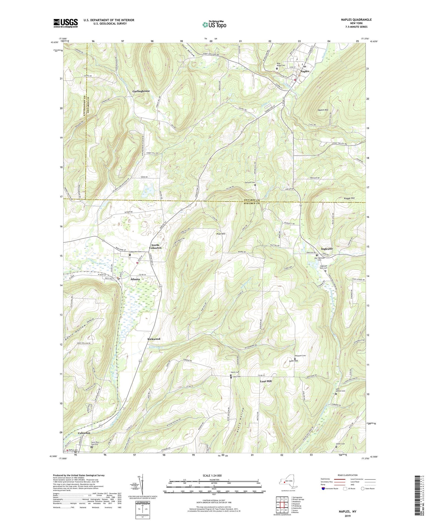 Naples New York US Topo Map Image