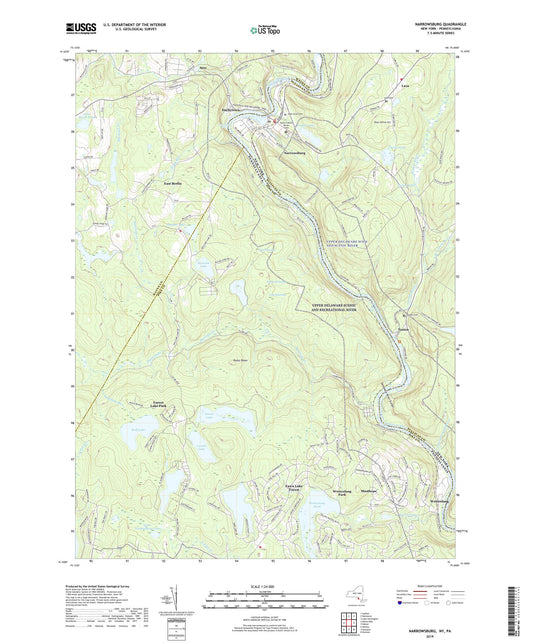 Narrowsburg New York US Topo Map Image