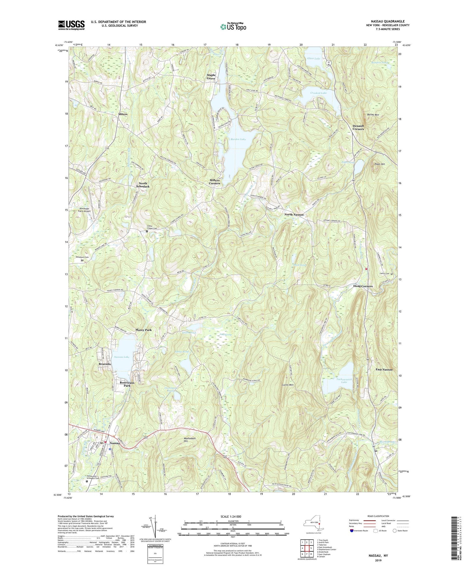 Nassau New York US Topo Map Image