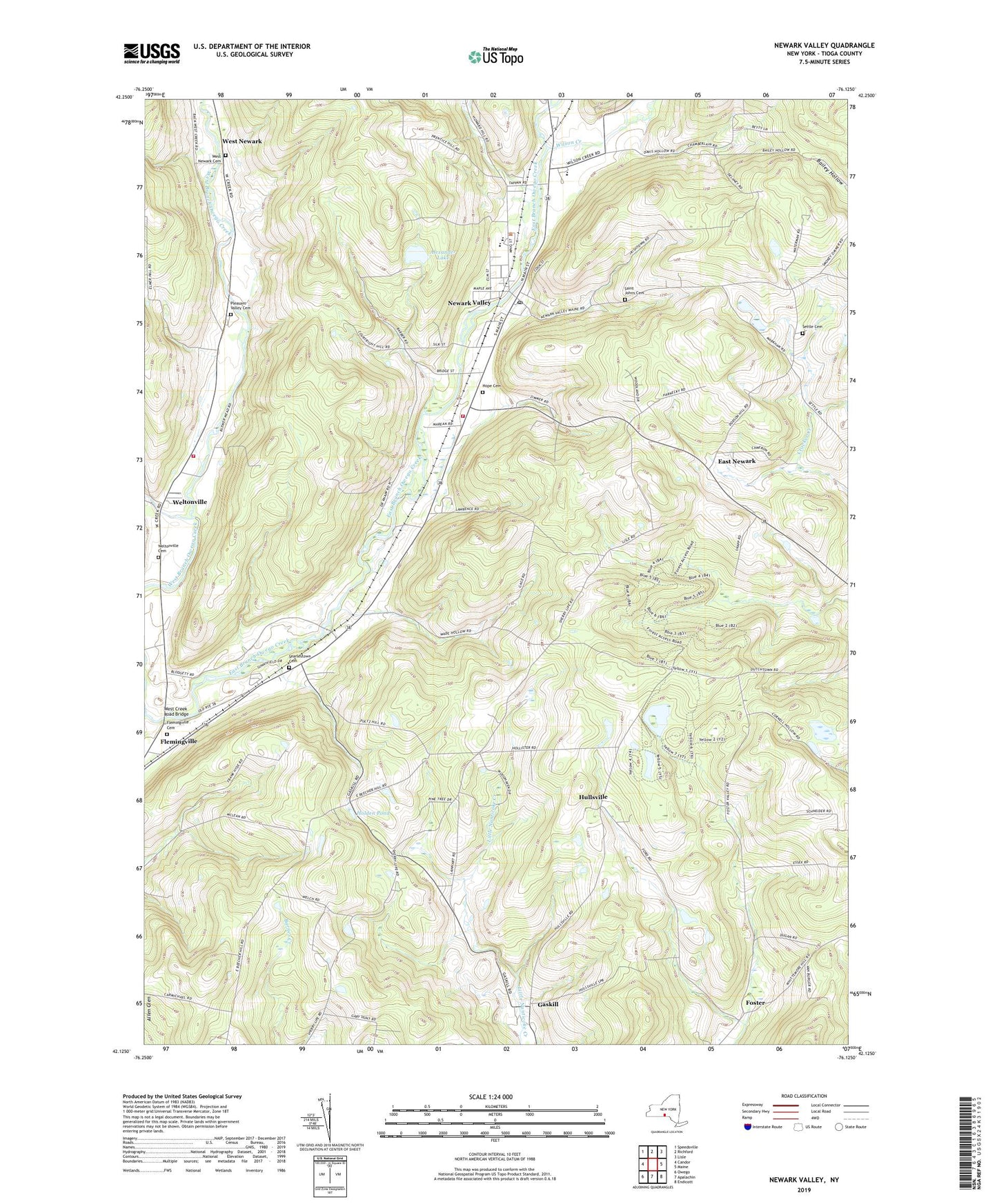 Newark Valley New York US Topo Map Image