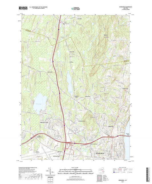 Newburgh New York US Topo Map Image