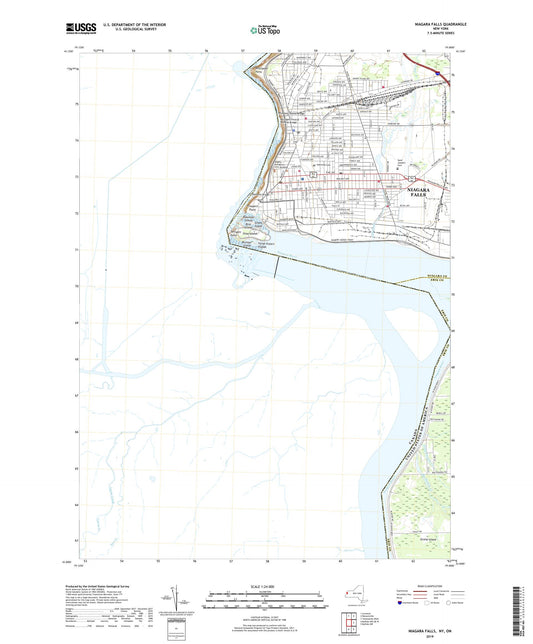 Niagara Falls New York US Topo Map Image