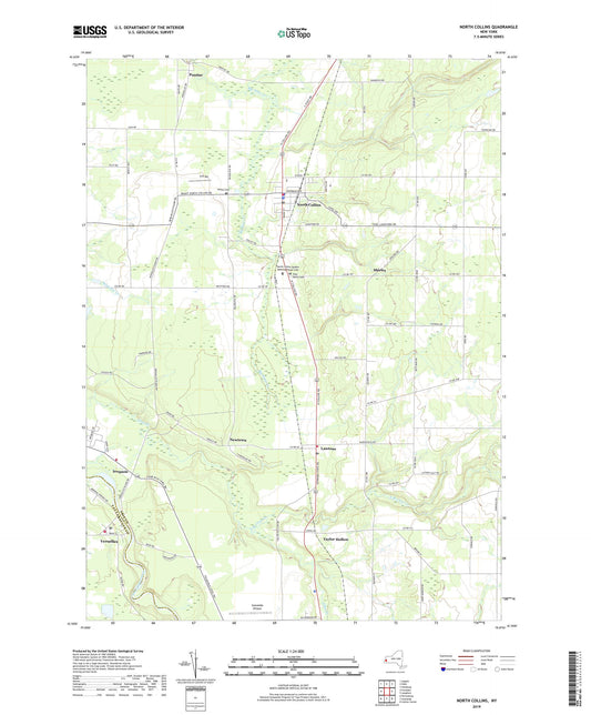 North Collins New York US Topo Map Image
