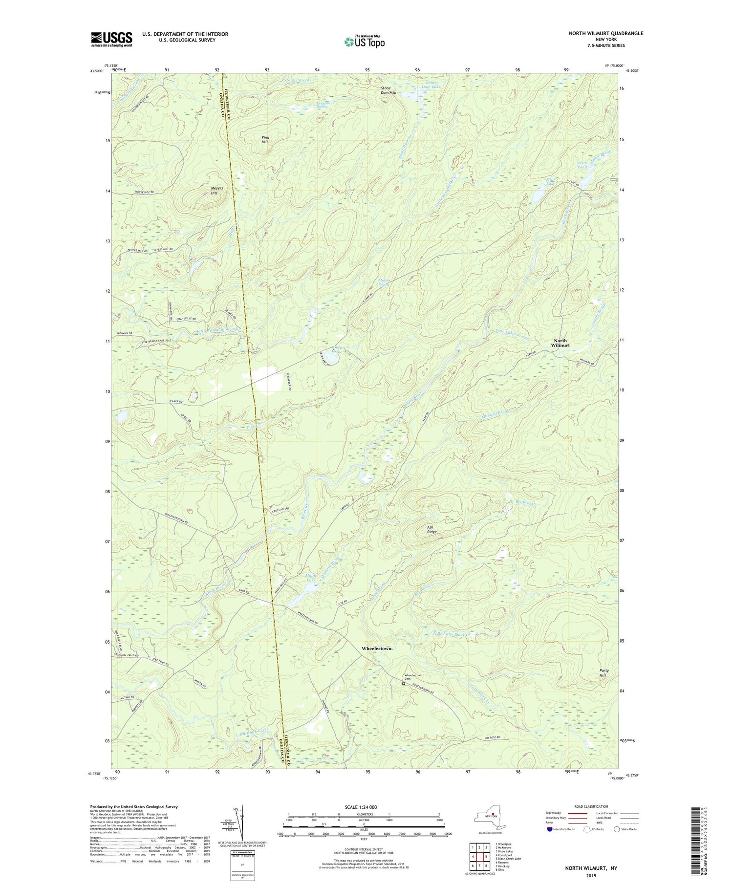 North Wilmurt New York US Topo Map Image