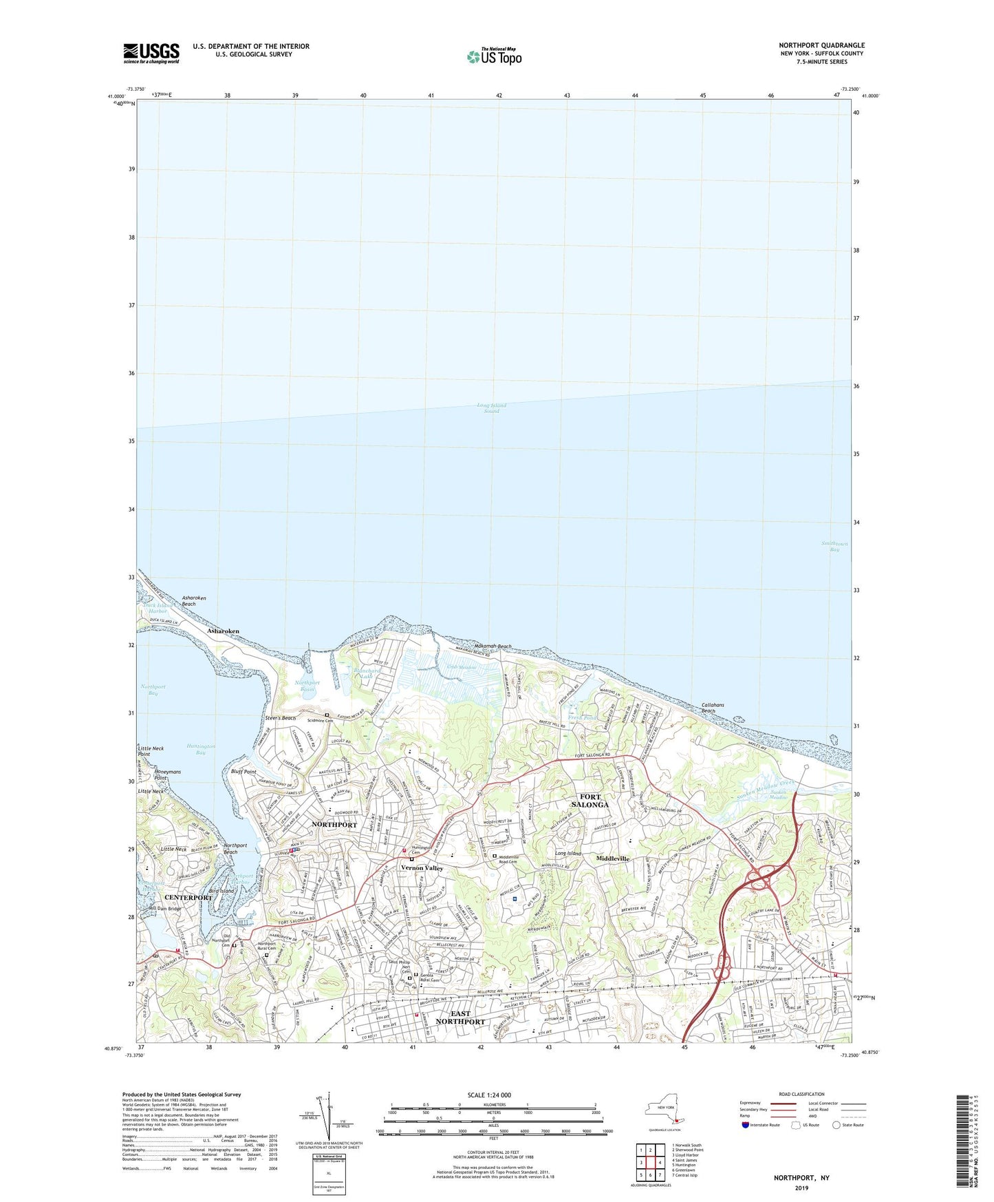 Northport New York US Topo Map Image