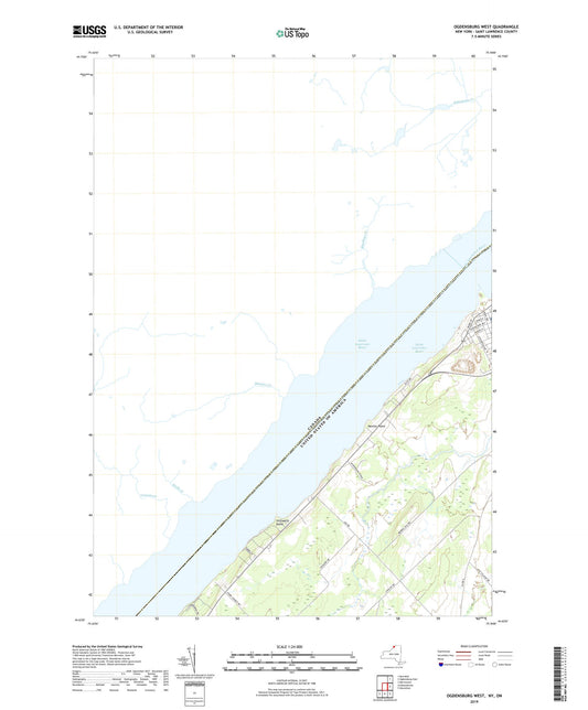 Ogdensburg West New York US Topo Map Image