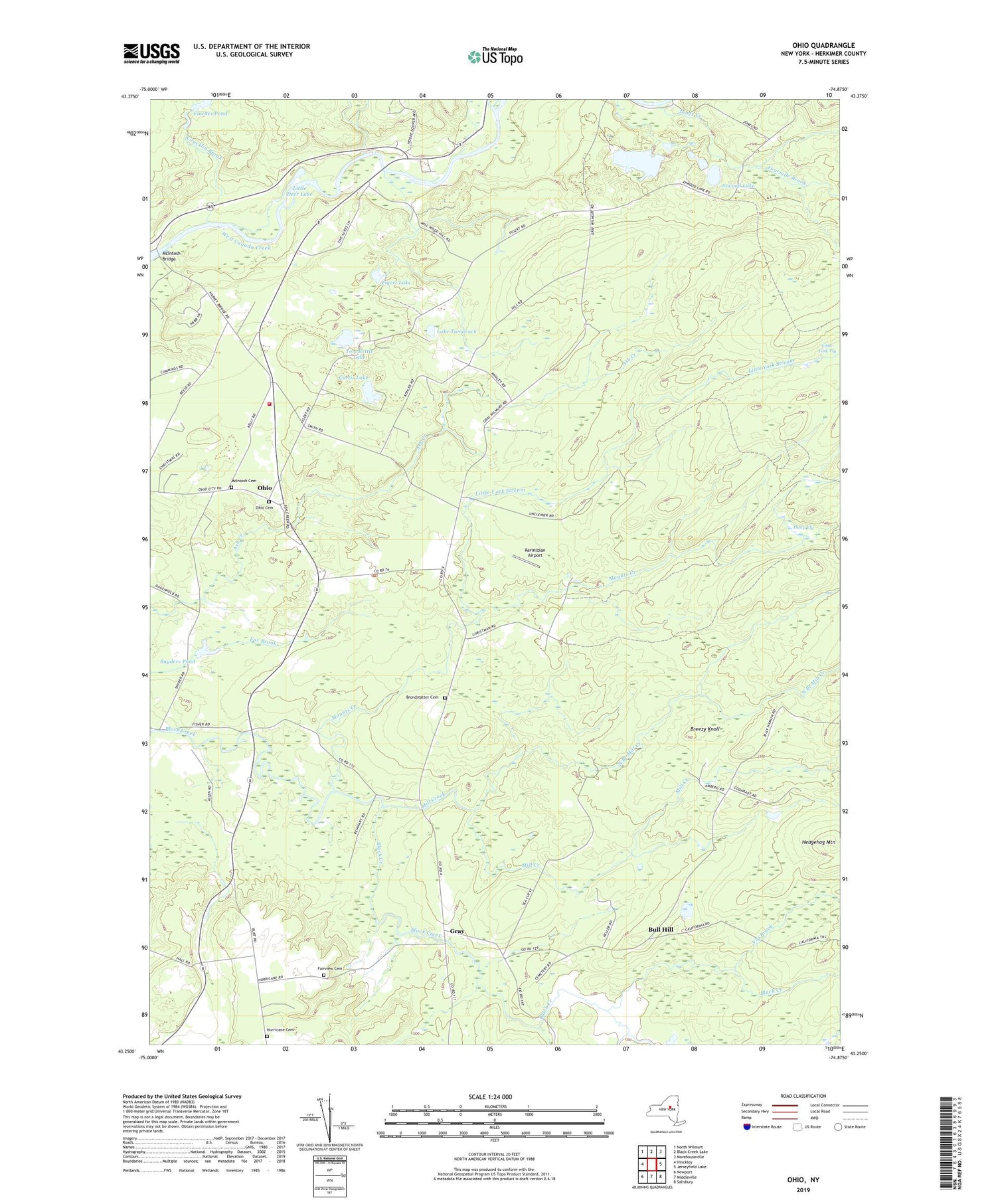 Ohio New York US Topo Map Image