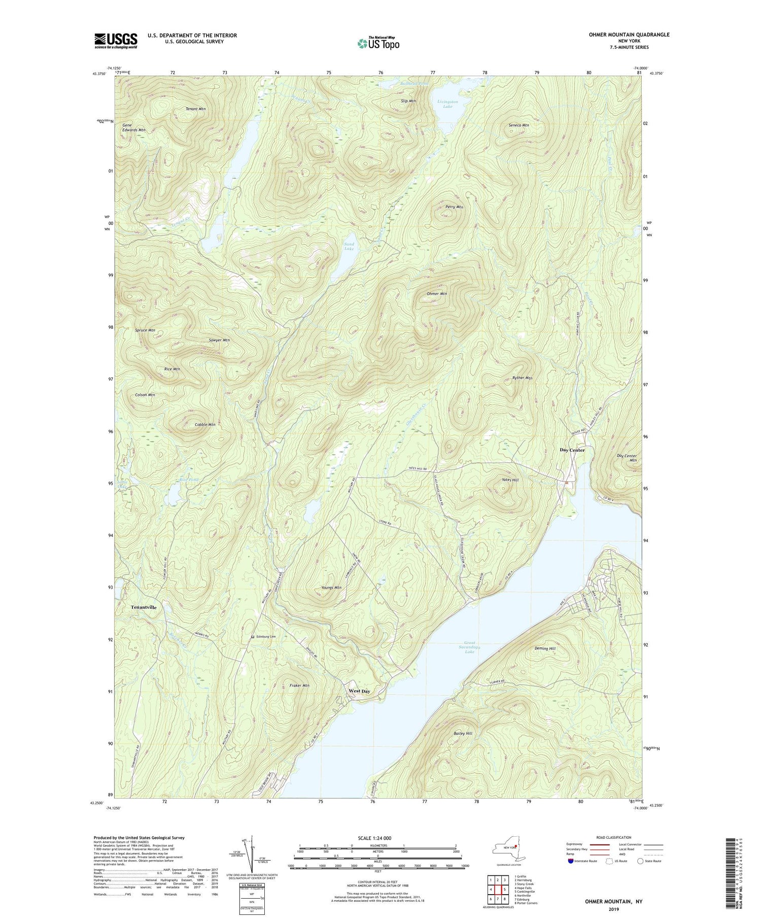 Ohmer Mountain New York US Topo Map Image