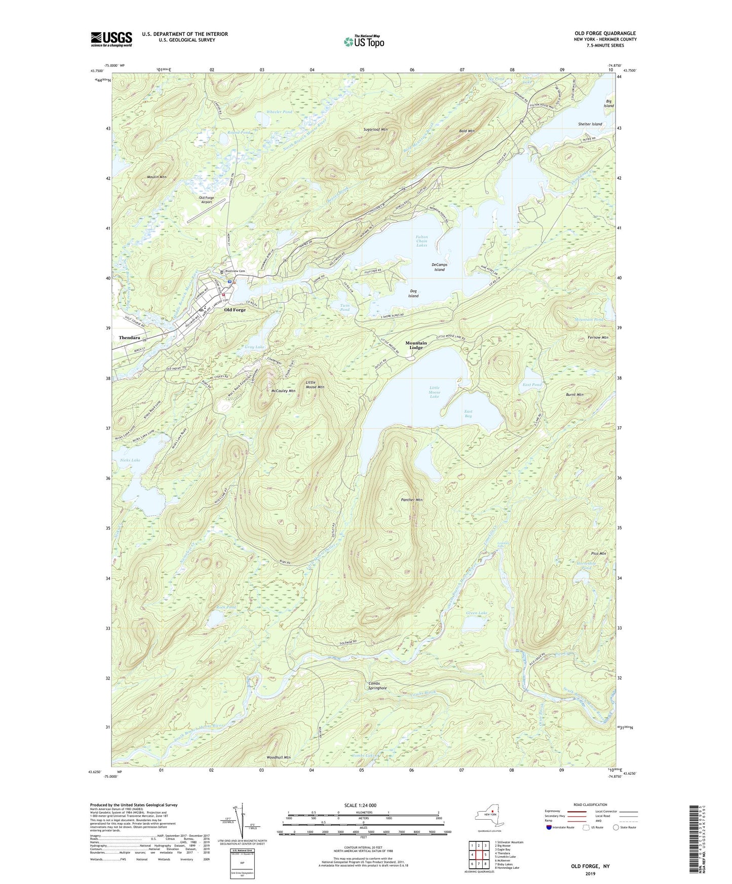 Old Forge New York US Topo Map Image