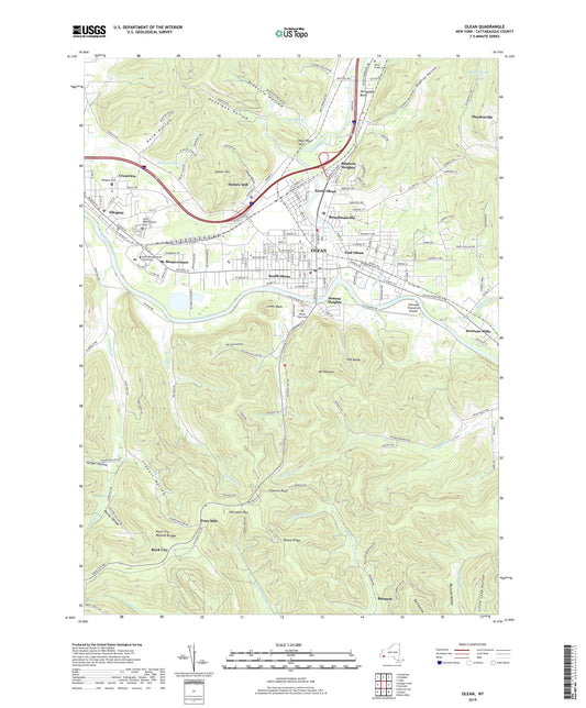 Olean New York US Topo Map Image