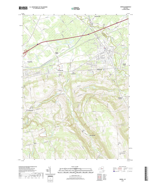 Oneida New York US Topo Map Image