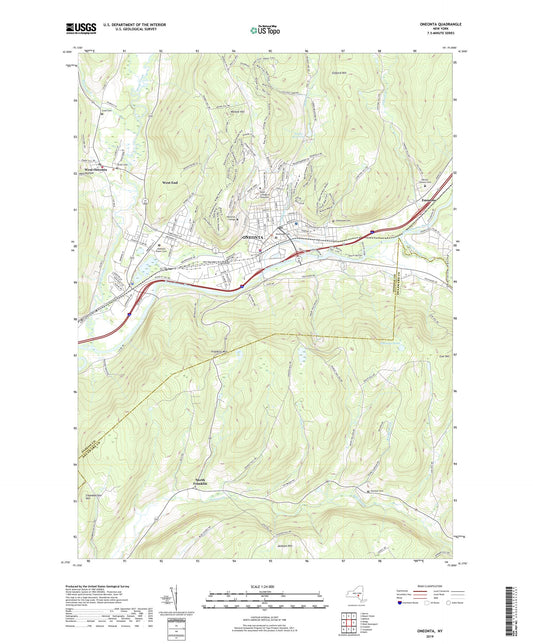 Oneonta New York US Topo Map Image