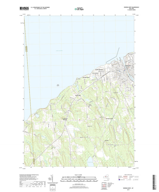 Oswego West New York US Topo Map Image