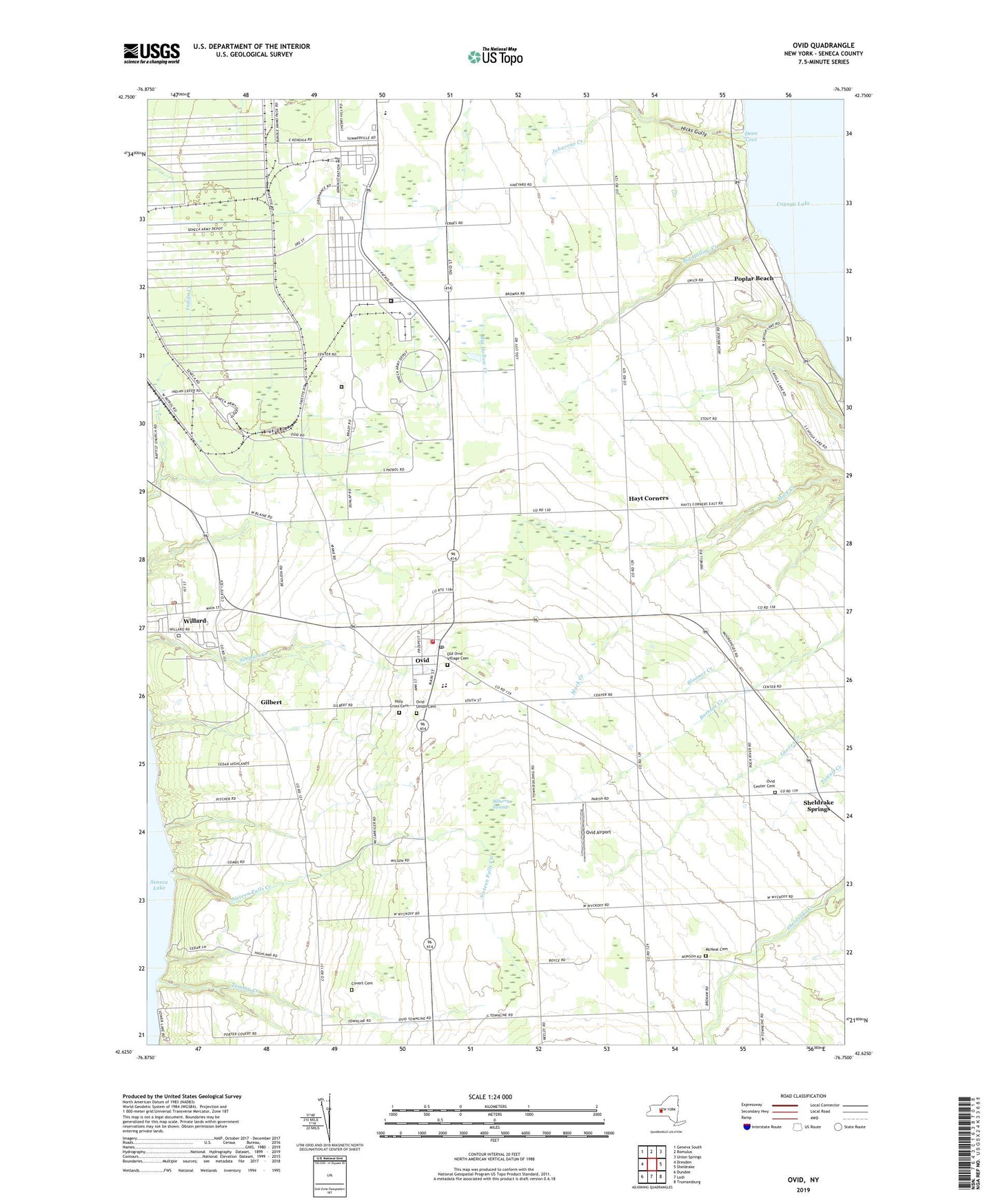 Ovid New York US Topo Map Image