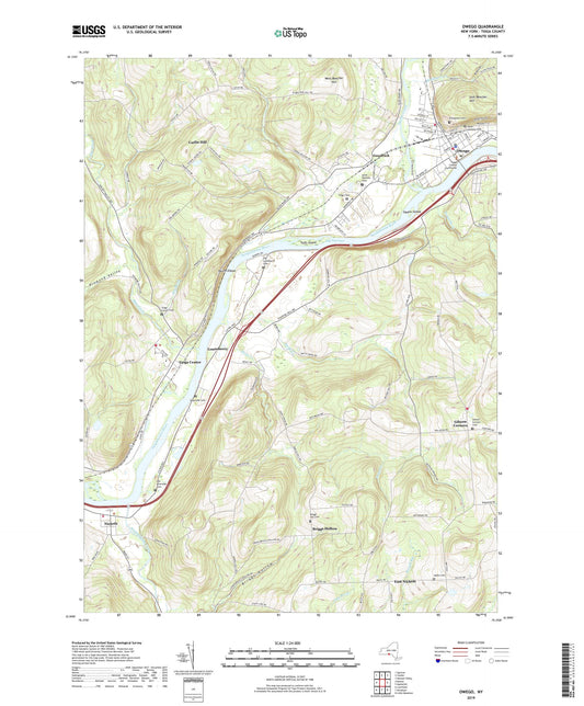 Owego New York US Topo Map Image