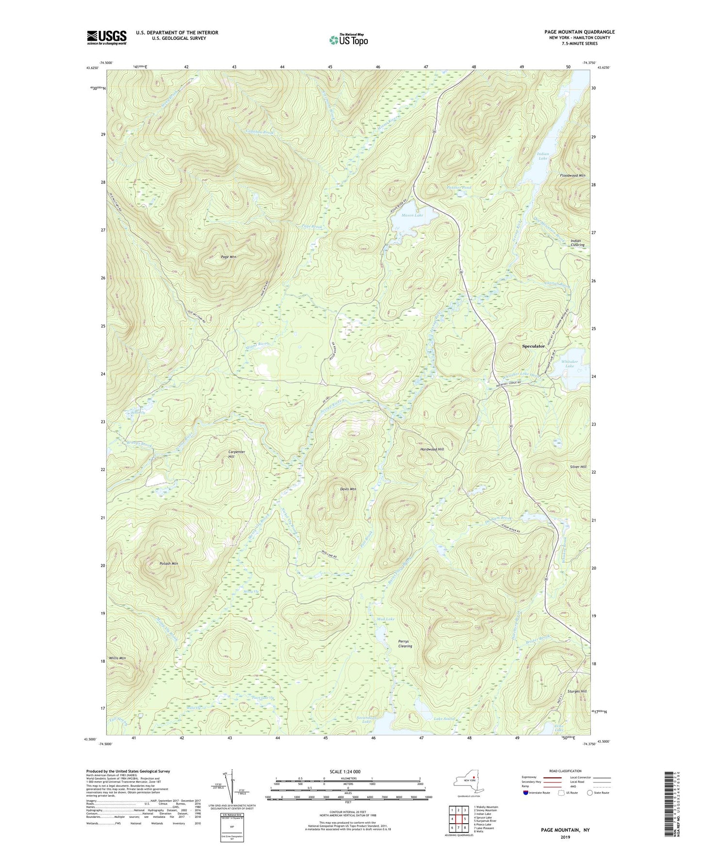 Page Mountain New York US Topo Map Image