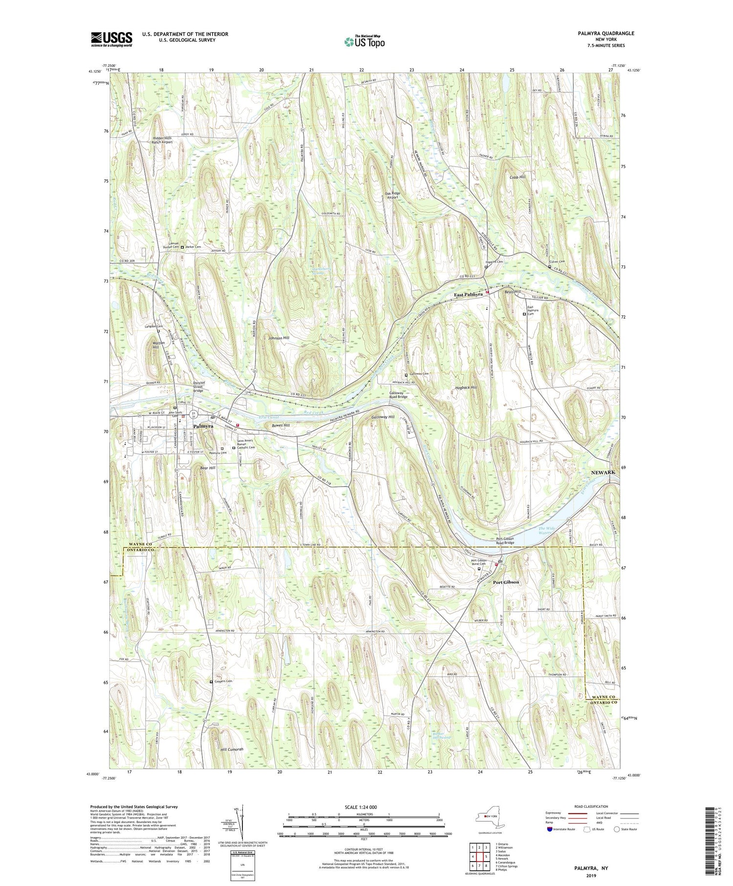 Palmyra New York US Topo Map Image