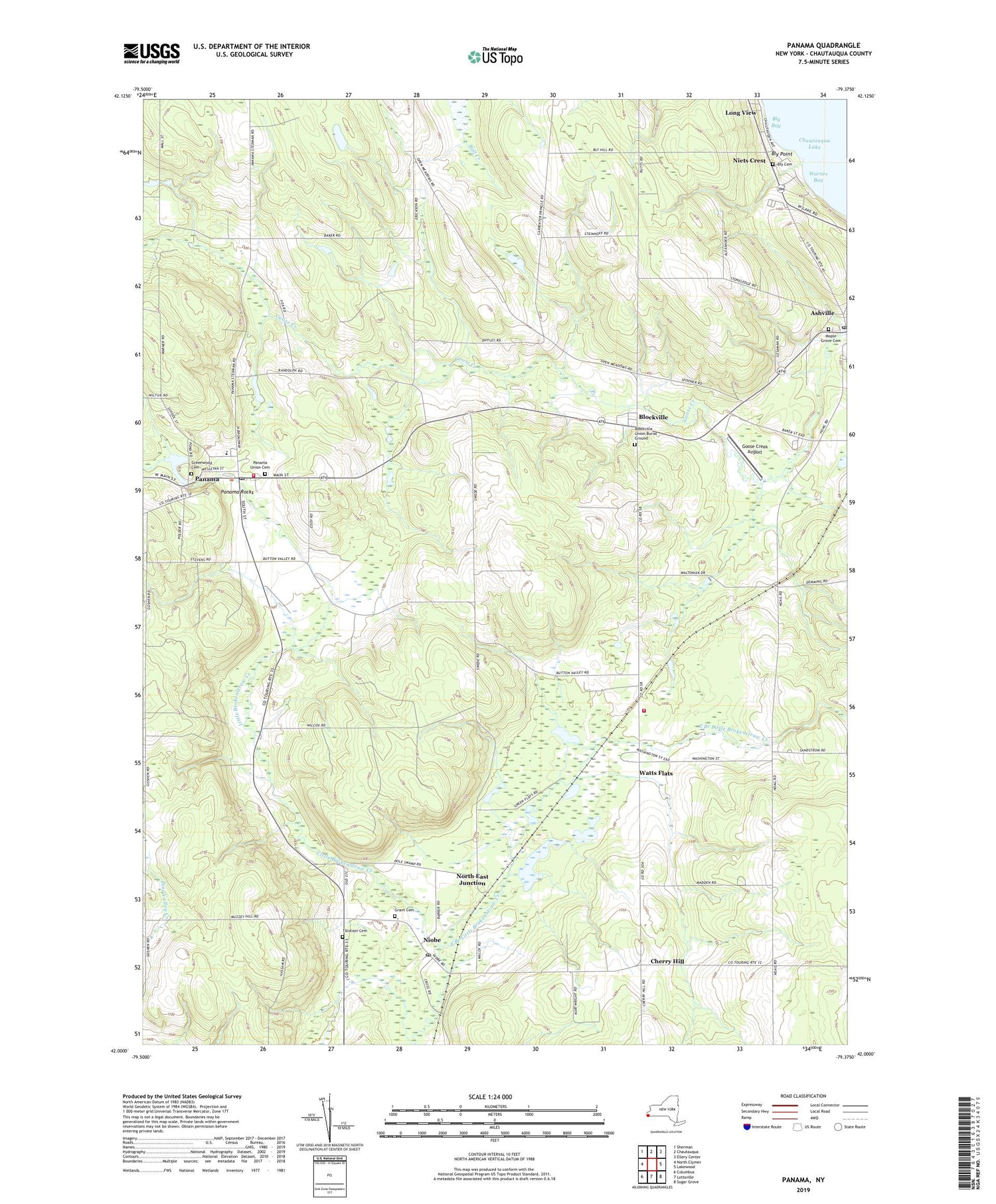 Panama New York US Topo Map Image