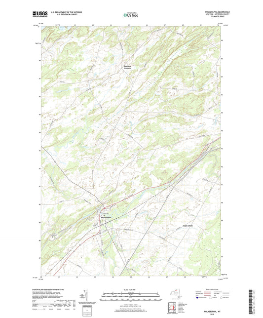 Philadelphia New York US Topo Map Image