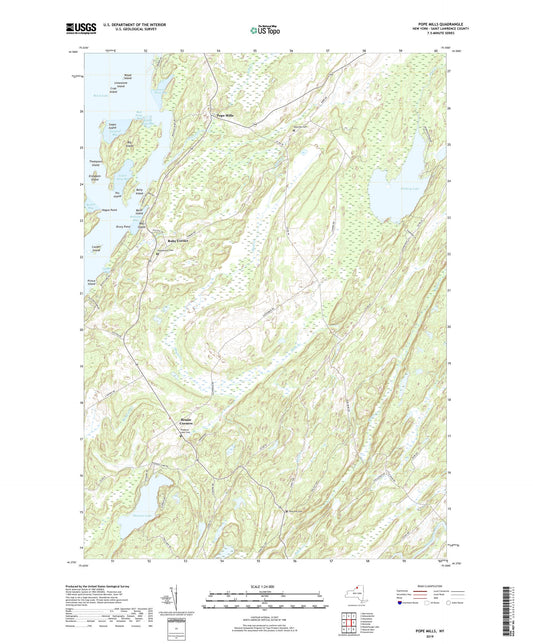 Pope Mills New York US Topo Map Image