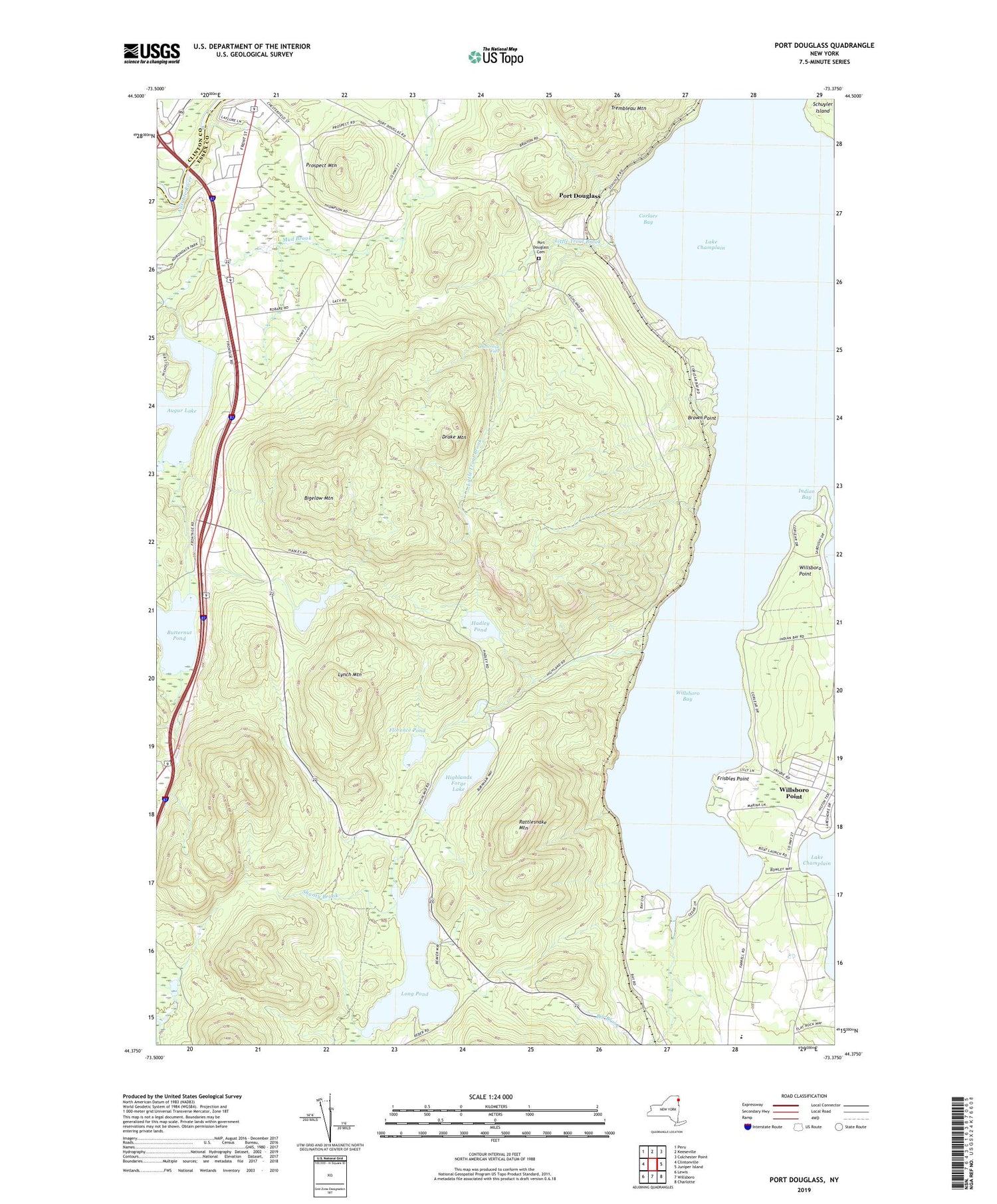 Port Douglass New York US Topo Map Image