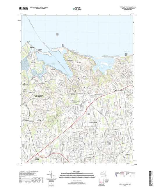 Port Jefferson New York US Topo Map Image