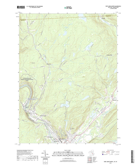 Port Jervis North New York US Topo Map Image