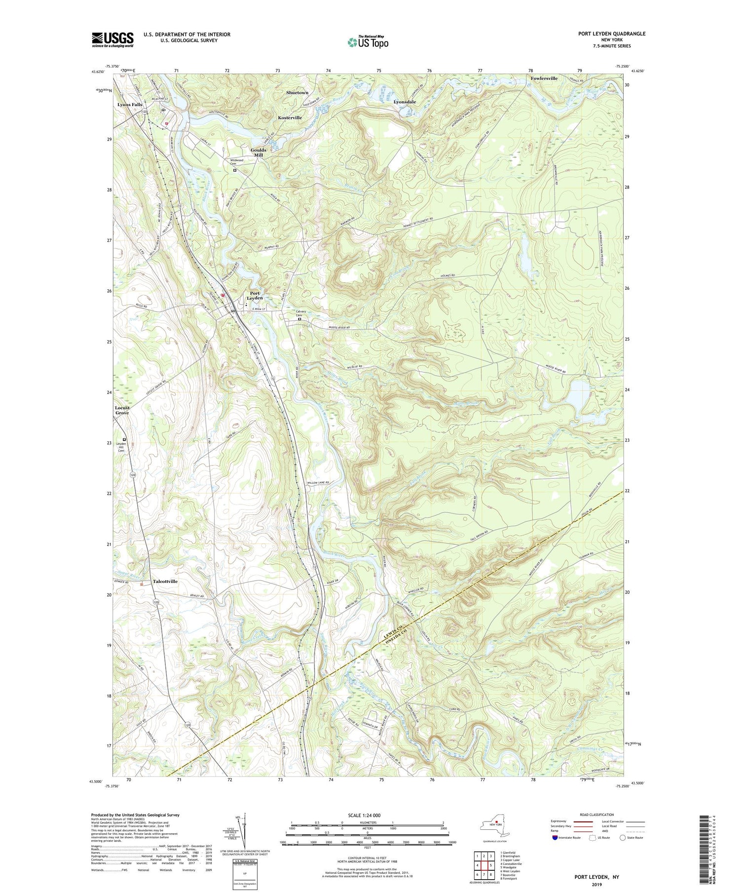 Port Leyden New York US Topo Map Image